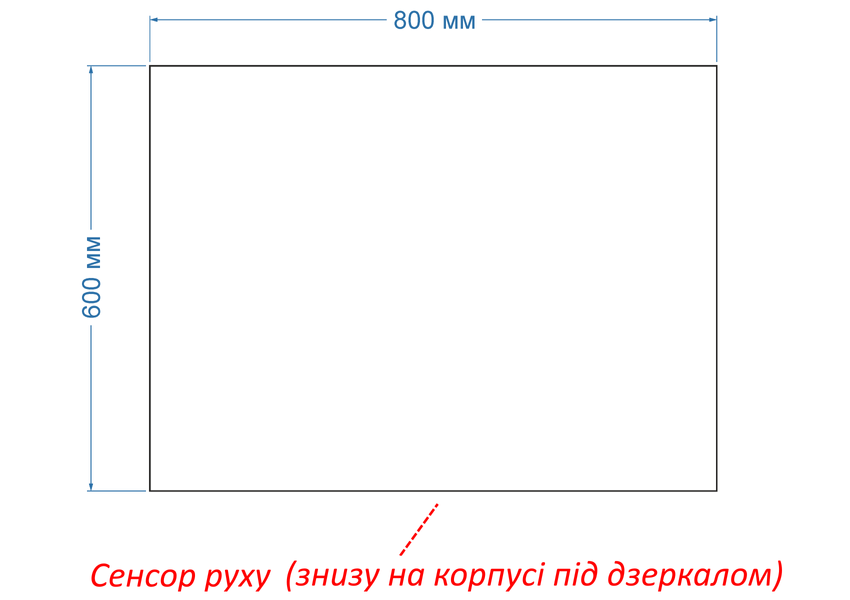 Дзеркало з фоновою LED підсвіткою прямокутне з рамою Lucia - з сенсором руху 6391273818060 фото