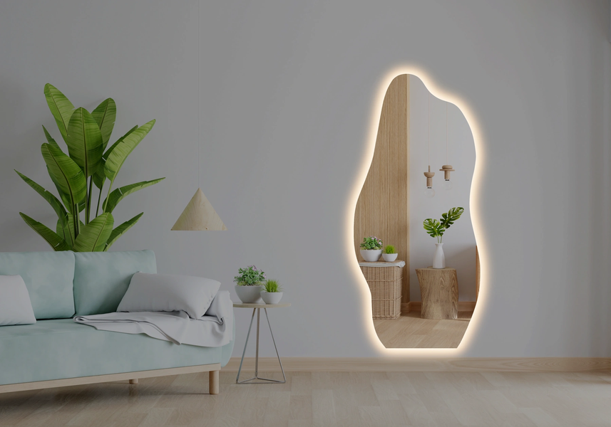 Зеркало с LED подсветкой стены фигурное Loretta - от вашего выключателя 1861436883160 фото