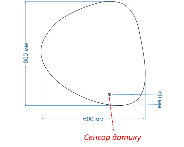 Фігурне LED-дзеркало Nuvola 2 - з сенсорною кнопкою керування 258216786060-R фото