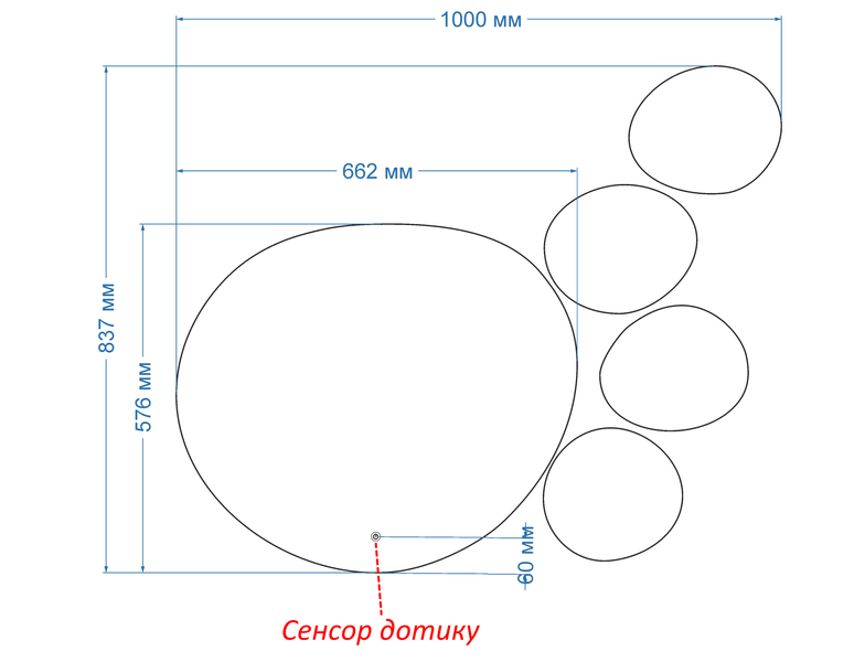 Зеркальная композиция с фоновой LED подсветкой Acqua 2 - с сенсором касания 121167810083,7 фото