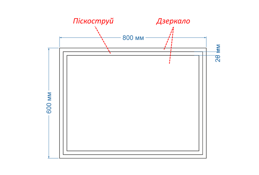 Зеркало с двумя LED подсветками прямоугольное Karnet - от вашего выключателя #kc2 1361923688060 фото