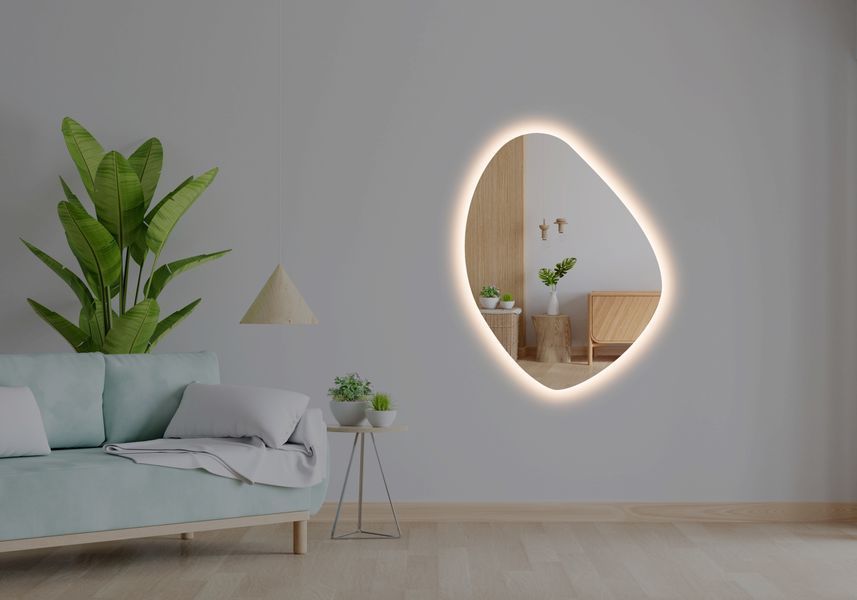 Зеркало с LED подсветкой стены фигурное Flora 2 - от вашего выключателя 197191380110 фото