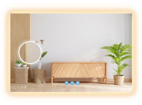 Косметичне дзеркало з LED підсвіткою стіни прямокутне Lucia - три сенсора, лінза з підсвіткою та підігрів дзеркала 13911516332389080 фото