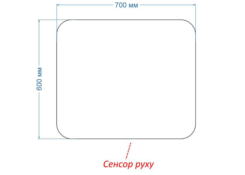 Зеркало с LED подсветкой стены закругленное Ornella - с сенсором движения 165123387060 фото