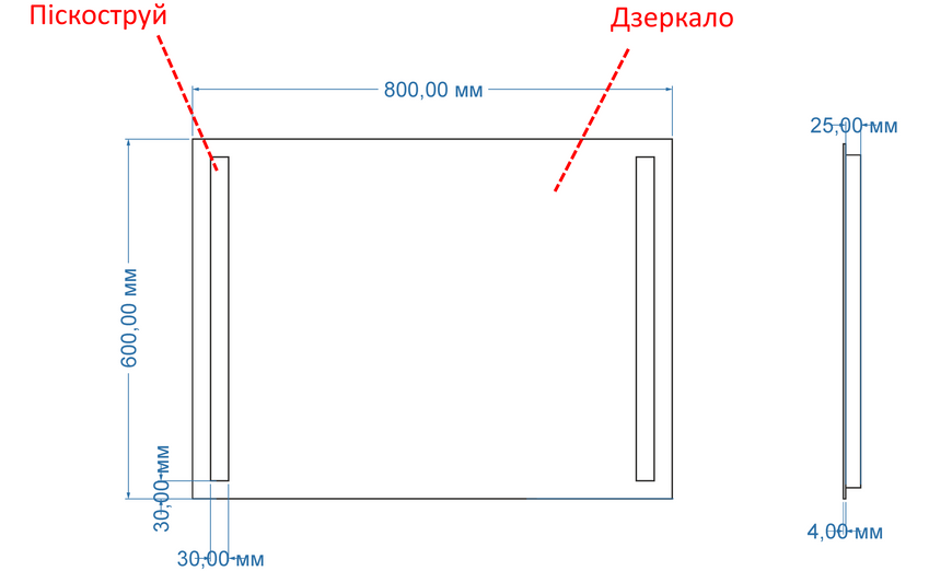 Зеркало с лицевой LED подсветкой прямоугольное Adelita - с сенсором движения 25223388060 фото