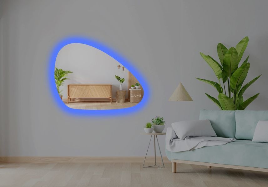 Зеркало с LED подсветкой стены фигурное Oyster - от вашего выключателя 18511336812090-L фото
