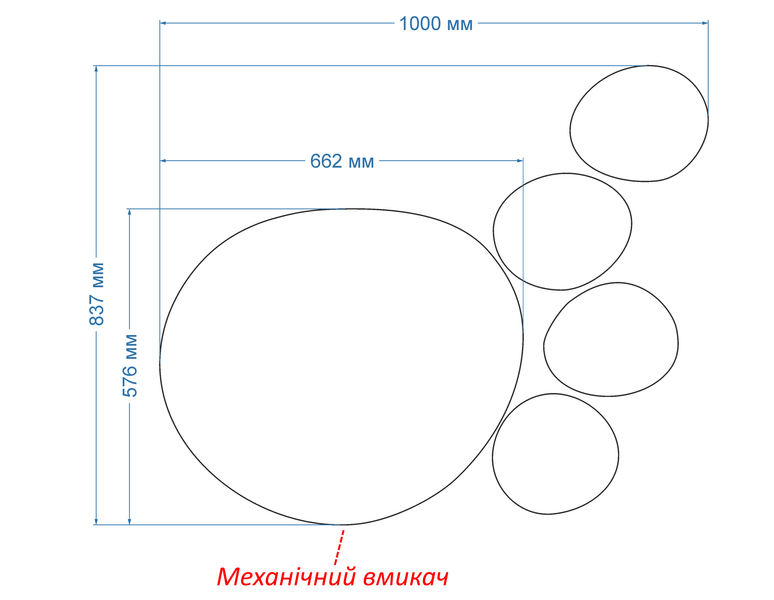 Зеркальная композиция с фоновой LED подсветкой Acqua 2 - с механическим включателем 12191810083,7 фото