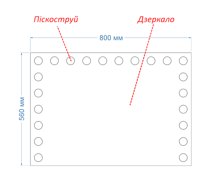 Зеркало для макияжа с подсветкой лица LED 16V прямоугольное Monica - от вашего включателя monica-80x56 фото