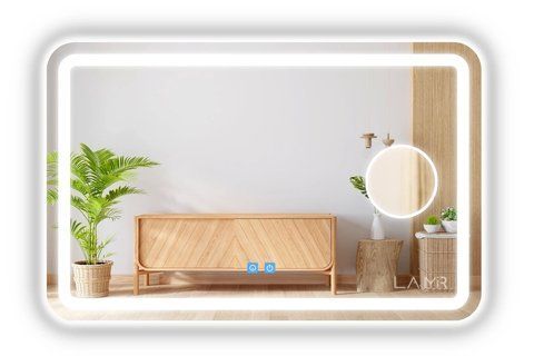 Косметическое зеркало с двумя LED подсветками закругленное Anvi - два сенсора, линза с подсветкой #anl2 1141916282120812080 фото