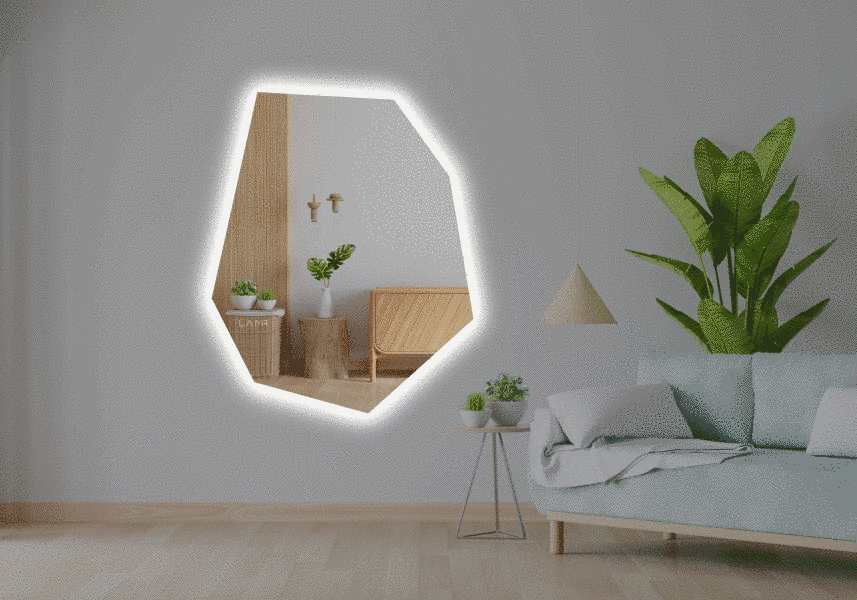 Зеркало с LED подсветкой стены фигурное Montagna 2 - от вашего выключателя 150193688098,2-R-dw фото