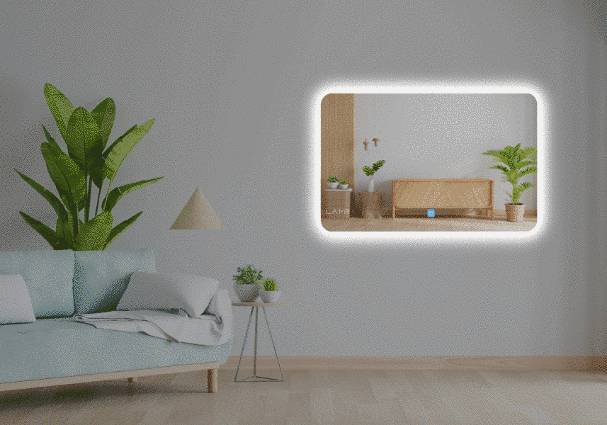 Зеркало с LED подсветкой стены закругленное Ornella - с сенсором касания #orc 165116788070-dw фото