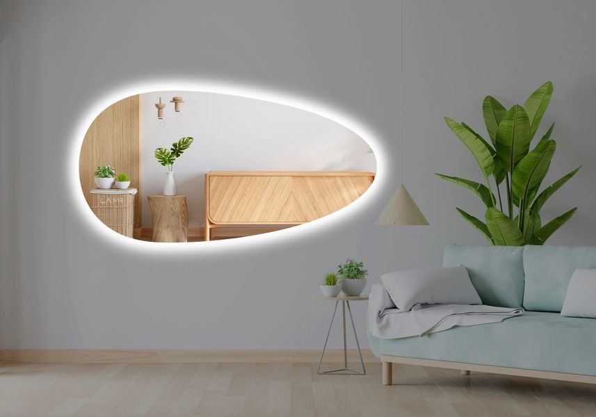Дзеркало з LED підсвіткою стіни овальне Occhio 2 - з механічним вимикачем 162191812060-L фото