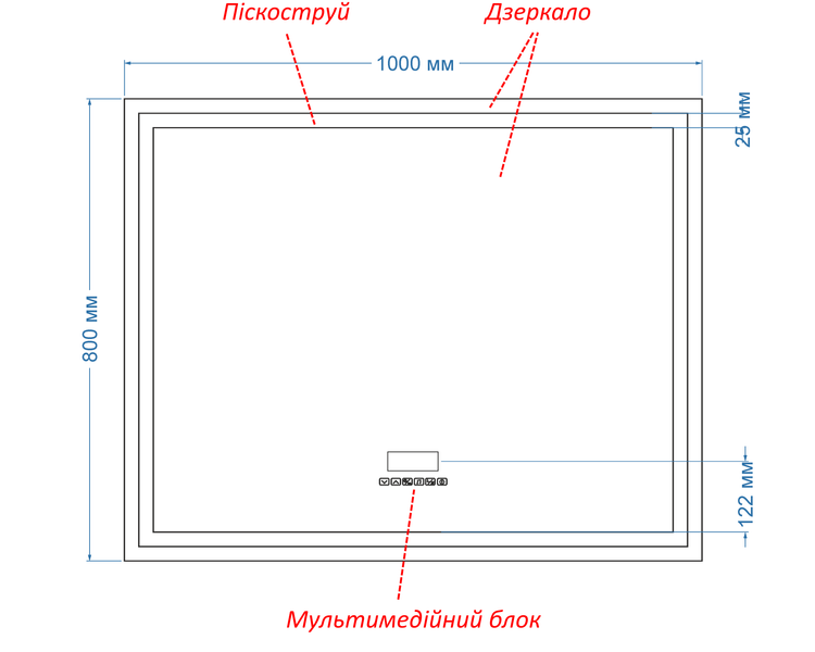 Смарт зеркало с подсветкой лица LED прямоугольное Karnet - с bluetooth и подогревом зеркала #ks 136130827810080 фото