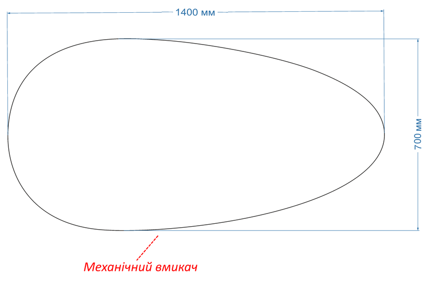 Дзеркало з LED підсвіткою стіни овальне Occhio 2 - з механічним вимикачем 162191814070-L фото