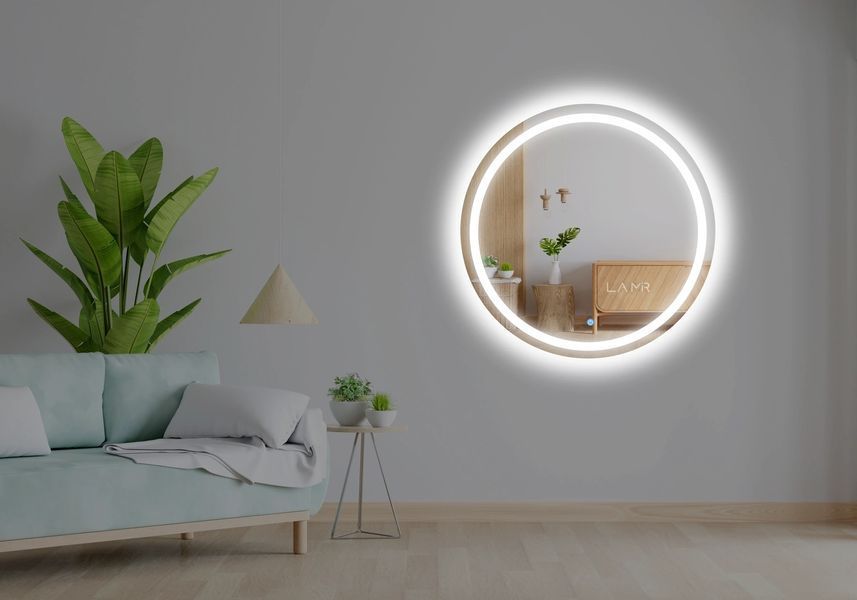Дзеркало з двома LED підсвітками кругле Amica - з сенсором дотику #ac2 110199786060 фото