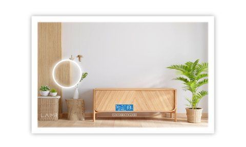 Смарт зеркало с подсветкой LED контурне прямоугольное Simphony - bluetooth, подогрев и линза с подсветкой и подогрев зеркала 182130177829810060 фото