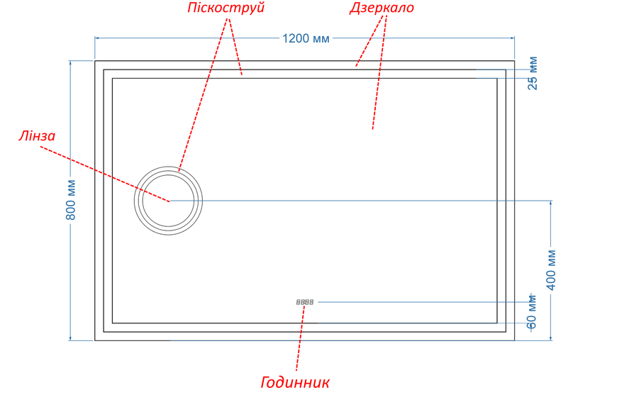 Косметичне дзеркало в чорній рамі ПВХ з підсвіткою обличчя LED прямокутне Karnet - з датчиком руху руки, годинник, лінза з підсвіткою та підігрів дзеркала #klwf 63619184912328110080 фото