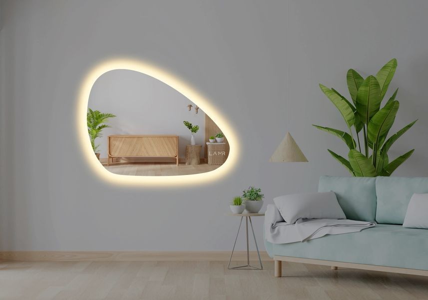 Зеркало с LED подсветкой стены фигурное Oyster - от вашего выключателя 1851836810075-L фото