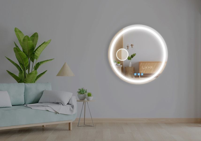Косметичне дзеркало з підсвіткою обличчя LED кругле Amica - три сенсора, лінза з підсвіткою та підігрів дзеркала #al 1101161633238100100 фото