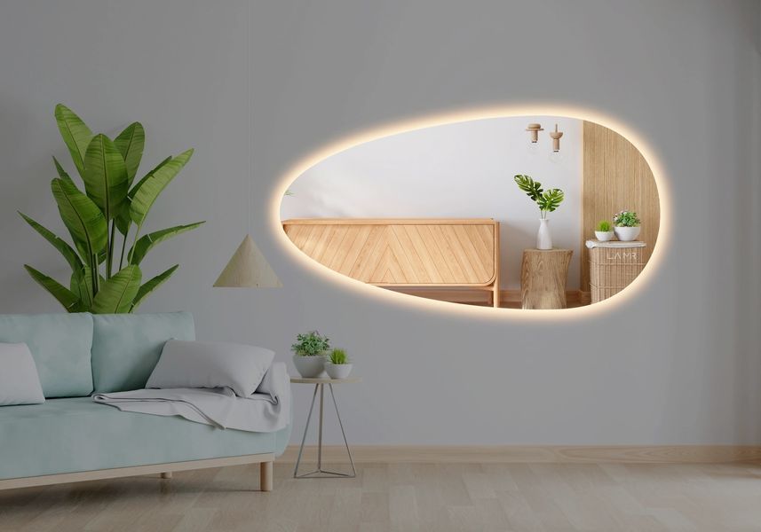 Зеркало с LED подсветкой стены овальное Occhio 2 - с механическим выключателем 16218188040-R фото