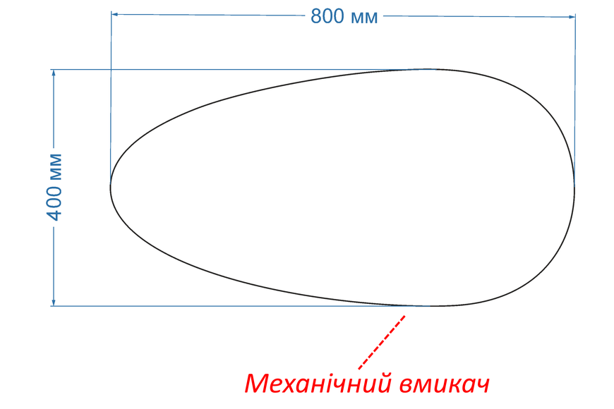 Зеркало с LED подсветкой стены овальное Occhio 2 - с механическим выключателем 16218188040-R фото