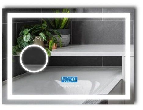 Смарт зеркало с подсветкой лица LED прямоугольное Karnet - bluetooth, подогрев и линза с подсветкой #ksl 136130163829810080 фото