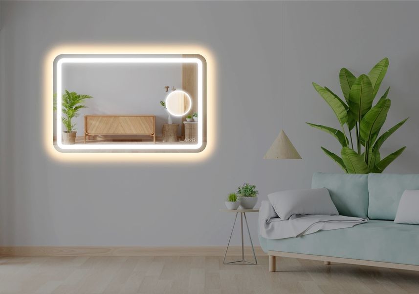 Косметичне дзеркало з двома LED підсвітками закруглене Anvi - від вашого вимикача, лінза з підсвіткою #anl2 11418162825488060 фото