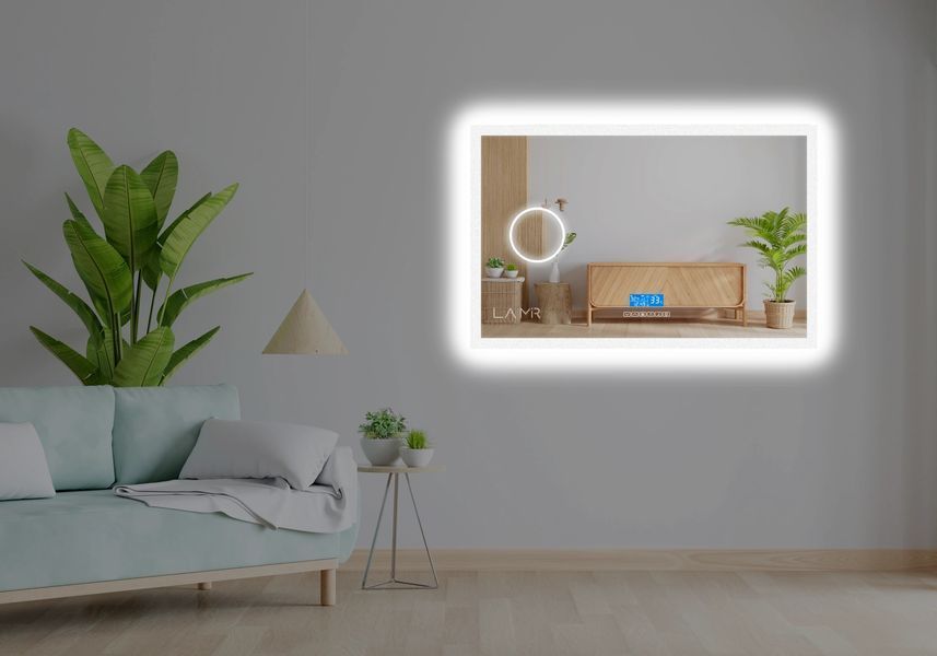 Смарт дзеркало з контурною LED підсвіткою прямокутне Simphony - bluetooth, підігрів та лінза з підсвіткою та підігрів дзеркала 182130177829812080 фото