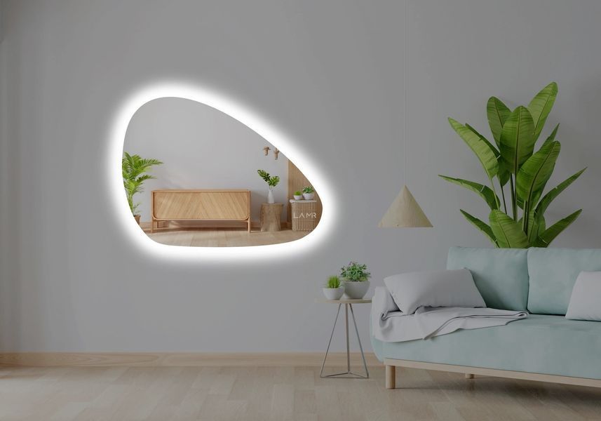 Дзеркало з LED підсвіткою стіни фігурне Oyster - від вашого вимикача 185193689067,5-L фото