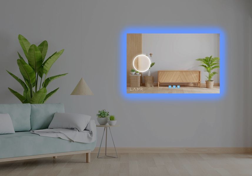 Косметичне дзеркало з LED підсвіткою стіни прямокутне Lucia - три сенсора, лінза з підсвіткою та підігрів дзеркала 13912016332388060 фото